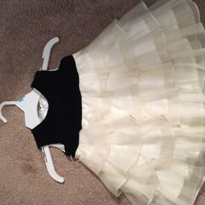 Black velvet dress with chiffon tier bottom